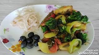 Сытное овощное блюдо из Брокколи, выращенной в моем саду  Bağımdakı Brokolidən bol tərəvəzli yemək