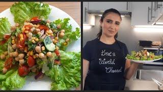 Овощной #салат с нутом/ питательный и очень вкусный рецепт салата/Սիսեռով ամառային #աղցան #salad