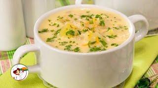 Куриный суп с плавленым сыром - очень сытный, нежный и ароматный!