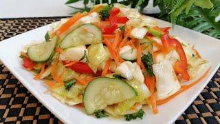 Eng Zo'r Salat / Koreyscha Karam Salat Tayyorlash /  КАПУСТА ПО КОРЕЙСКИЙ / Korean Cabbage Salad