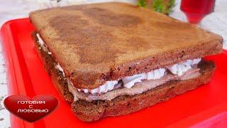 СБОРКА тортаШоколадный бисквит, БЕЗЕ и шоколадно-масляный кремТорт на день рождения