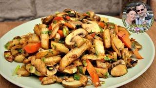 Берем картошку, грибы и овощи. Получаем быстрое, вкусное, постное блюдо.