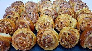 БУЛОЧКИ ДРОЖЖЕВЫЕ с ОРЕХАМИ и ИЗЮМОМ ( yeast buns with nuts and raisins )