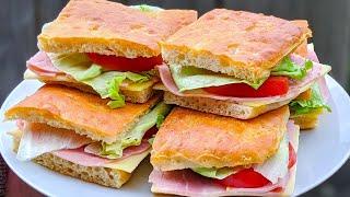 PAIN Focaccia maison pour un sandwich INCROYABLE / RECETTE FACILE / Focaccia BREAD