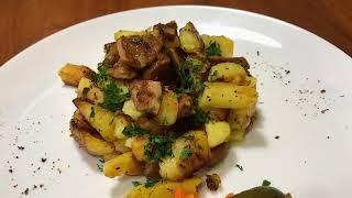 Рецепт жареной картошки с белыми грибами