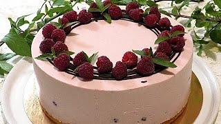 Из простых продуктов МУССОВЫЙ ТОРТ с малиной. /Raspberry mousse cake