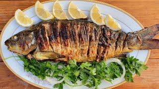 Fish with Creamy Garlic Sauce | Fish recipe | Souslu Ləzzətli balıq resepti ASMR cooking sounds