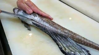 Японская Уличная Забегаловка - Жареная Рыба Аллигатор Сашими Япония Морепродукты