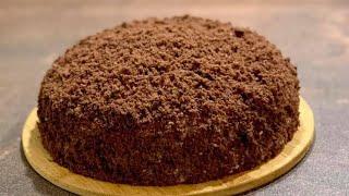 Торта Къртичина - нежен шоколадов блат, лек крем и банани за пълнежа/ Торт Норка крота (Горка крота)