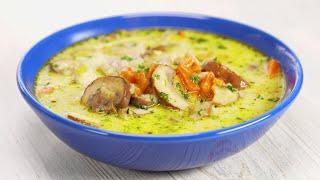 Суп в удовольствие! Изумительный сливочный суп с курицей и грибами за 30 минут от Всегда Вкусно!