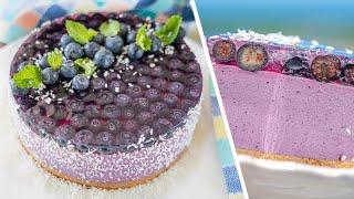 Делайте с любой ягодой! | МУССОВЫЙ ЧИЗКЕЙК БЕЗ ВЫПЕЧКИ с голубикой | ягодный торт