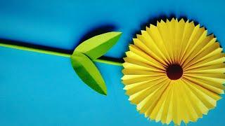 Квітка Соняшник з паперу | Оригамі для дітей