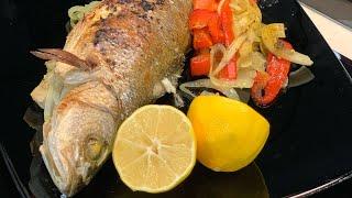 Запечённый Сибас в Духовке.Рыба и овощи в Духовке. Как приготовить рыбу с овощами . Рецепт рыбы