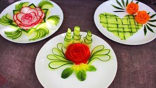 Украшения для салатов и блюд. Нарезки из овощей для декора блюд