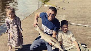 Павел Прилучный на рыбалке с сыном и дочкой INSTA STORIES