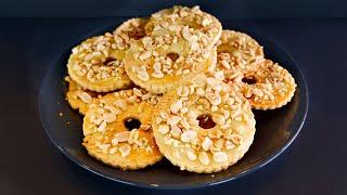 Рецепт Песочного Печенья —  Колечки С Арахисом — Вкус Детства