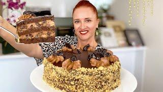 Торт на Праздник “Багратион” Чернослив в шоколаде с орехами Сметанный крем Люда Изи Кук рецепт cake