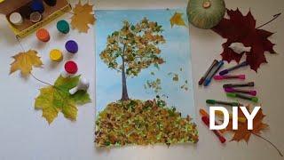 DIY Осенние поделки/простые поделки в сад/осенняя поделка дерево/поделки из природного материала