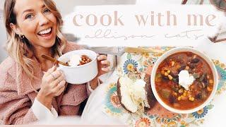 COOK WITH ME | Healthy veggie chili + baked potatoes! ✨