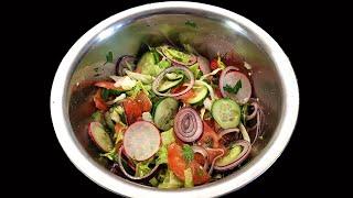Летний салат из овощей. Самый простой рецепт. Summer vegetable salad.