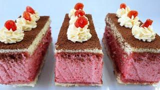 Нежнейший десерт ПИРОЖНЫЕ С ЯГОДНЫМ СУФЛЕ (простой рецепт) нарезные пирожные