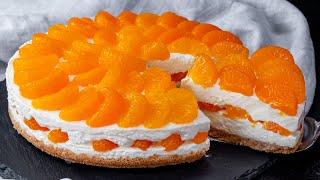 Экономичный торт без выпечки, с кисло-сладким мандариновым вкусом, покорит всю семью!| Appetitno.TV