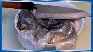 САЛАТ ИЗ КОЖИ ЛОСОСЯ, рецепты из рыбы от fisherman dv  27 rus