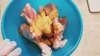 Еда в мультиварке. Запечённая курица (голень) в мультиварке.Быстрые рецепты для мультиварке Tefal.