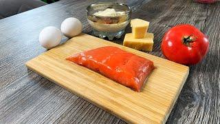 Рецепт вкусного салата с красной рыбой и помидорами. #22
