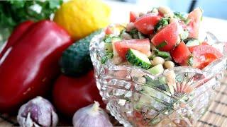 Овощной салат с белой фасолью  Без майонеза  Вкусно и полезно