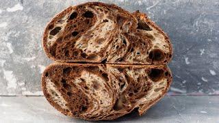 Мраморный хлеб на закваске/Marble chocolate sourdough bread