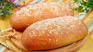 Пшенично-овсяный хлеб! Безопарный способ приготовления цельнозернового хлеба с овсяными хлопьями!