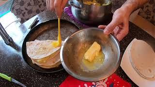 "Кыстыбый" татарское традиционное  блюдо. Вкусно, быстро ,недорого. Лайфхак с лепешками придумал я!