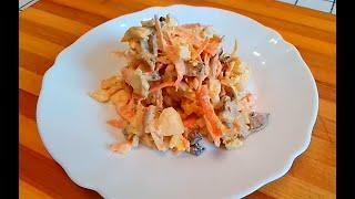 Вкусный салат из печени и моркови Простой  рецепт