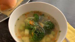 Детский овощной Суп . Суп с кабачком и брокколи . Рецепт легкого картофельного овощного супа