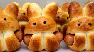 Булочки-зайчики/сосиски в тесте/Sausages in the dough/Air buns