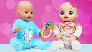 Смешные видео с БЕБИ БОН - Как развеселить Беби Элайв? – Игры дочки матери. Baby Born в видео онлайн