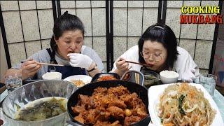 [엄마의 집밥]돼지갈비찜&잡채&미역국&굴 무생채 요리 먹방.Galbi Jjim & Japchae & Seaweed Soup cooking Mukbangㅣカルビチム&チャプチェ