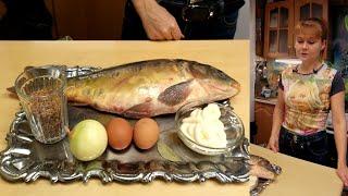 Рыба в духовке, фаршированная гречкой - любимый рецепт, проверенный временем.