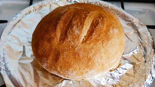 Домашний круглый белый хлеб в духовке ! Простой рецепт домашнего хлеба .