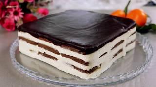 Простой Шоколадный Торт Без Выпечки с мягкой шоколадной глазурью