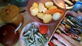 Тушеный картофель со стручковой фасолью...на сале. Кулинария Литература Жизнь. Рецепт обед или ужин