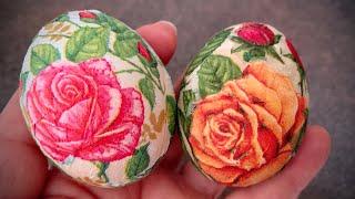 Великденски яйца украсени с техника декупаж - трябват ви само красиви салфетки и яйца