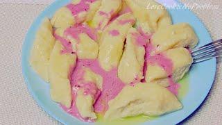 Ленивые вареники  рецепт блюда из детства - Как приготовить ленивые вареники с витаминным соусом