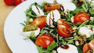 Салат капрезе,красивая подача салата, простой и быстрый рецепт