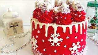 Новогодний Торт "Красный Бархат" // Red Velvet Cake New Year Decoration