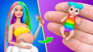 14 лайфхаков и поделок для беременной Барби и миниатюрного малыша